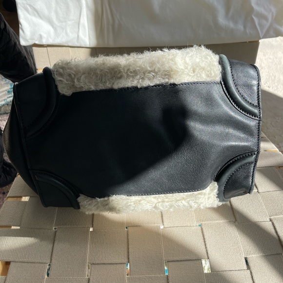 CELINE mini luggage tote bag in leather/shearling - Picture 15 of 15